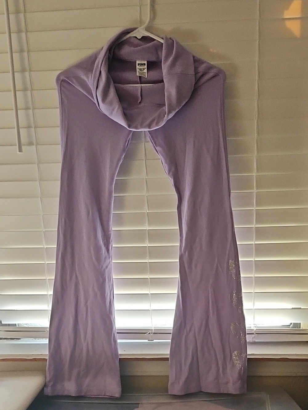 PINK Victoria's Secret Lavender Flare Pants with Rhinestone Detail